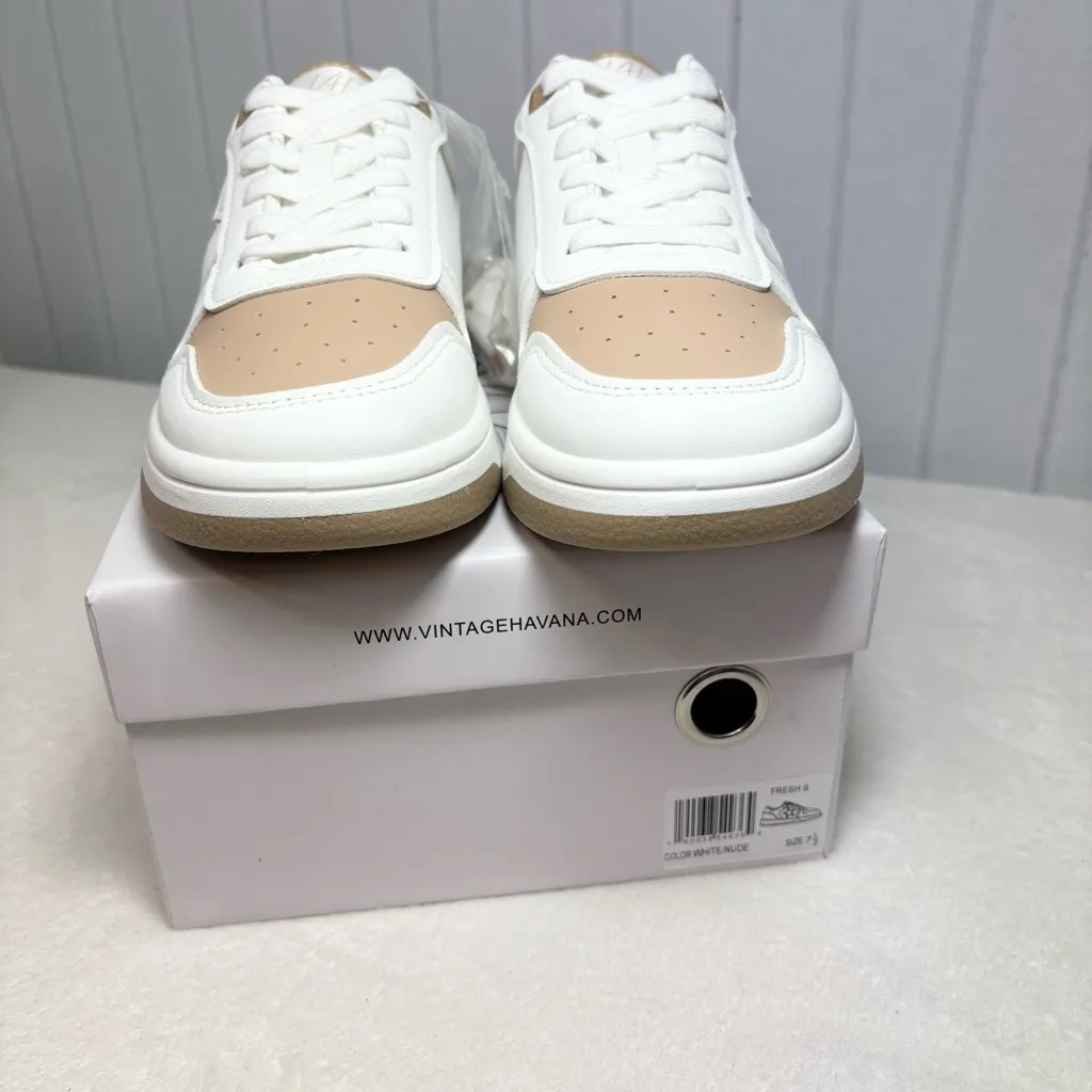 Vintage Havana White/NUDE Cream and Brown Star Sneakers Size 7.5 - Image 5