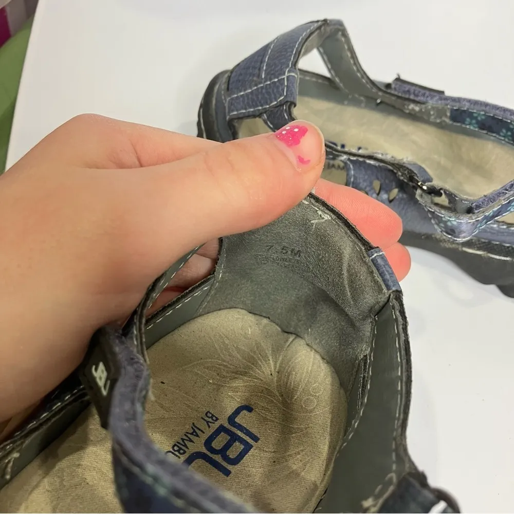 JBU by Jambu wildflower mary Jane‎ flats blue faux leather size 7.5 vegan casual - Image 8