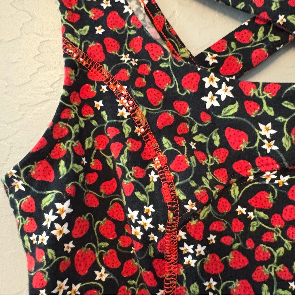 Free People Melanie strawberry print corset top with ruffle hem XS NEW with tag - Image 5