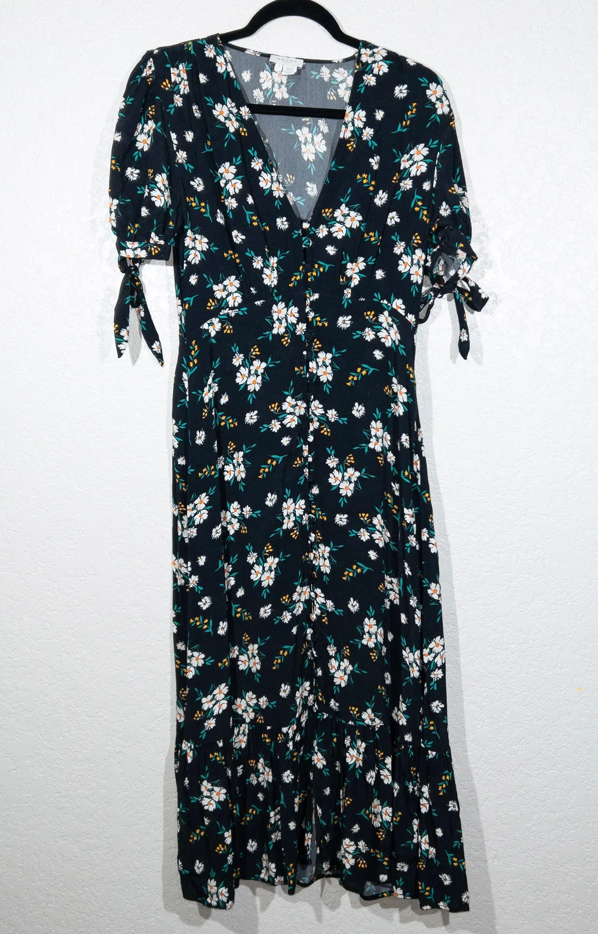 Black Floral Maddy Midi Dress Size Small - Image 3