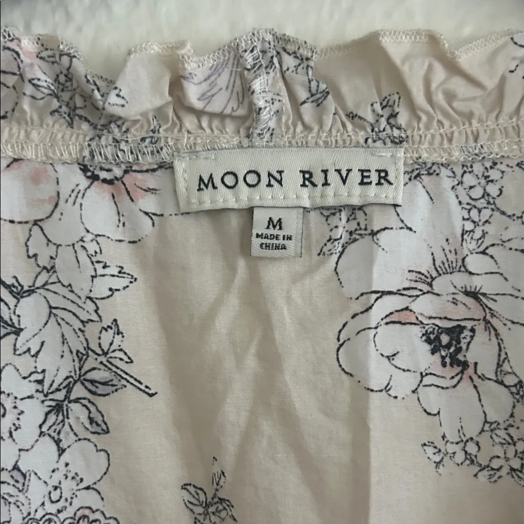 Moon River Cream Floral Midi Dress - Image 2