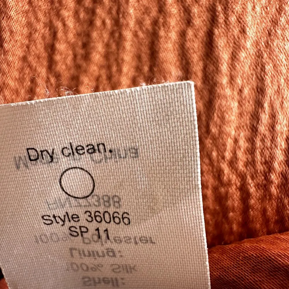 J.Crew Silk Serenade Dress Bodice Mini Lined Deep V Neck Casual Orange Rust 2 - Image 5