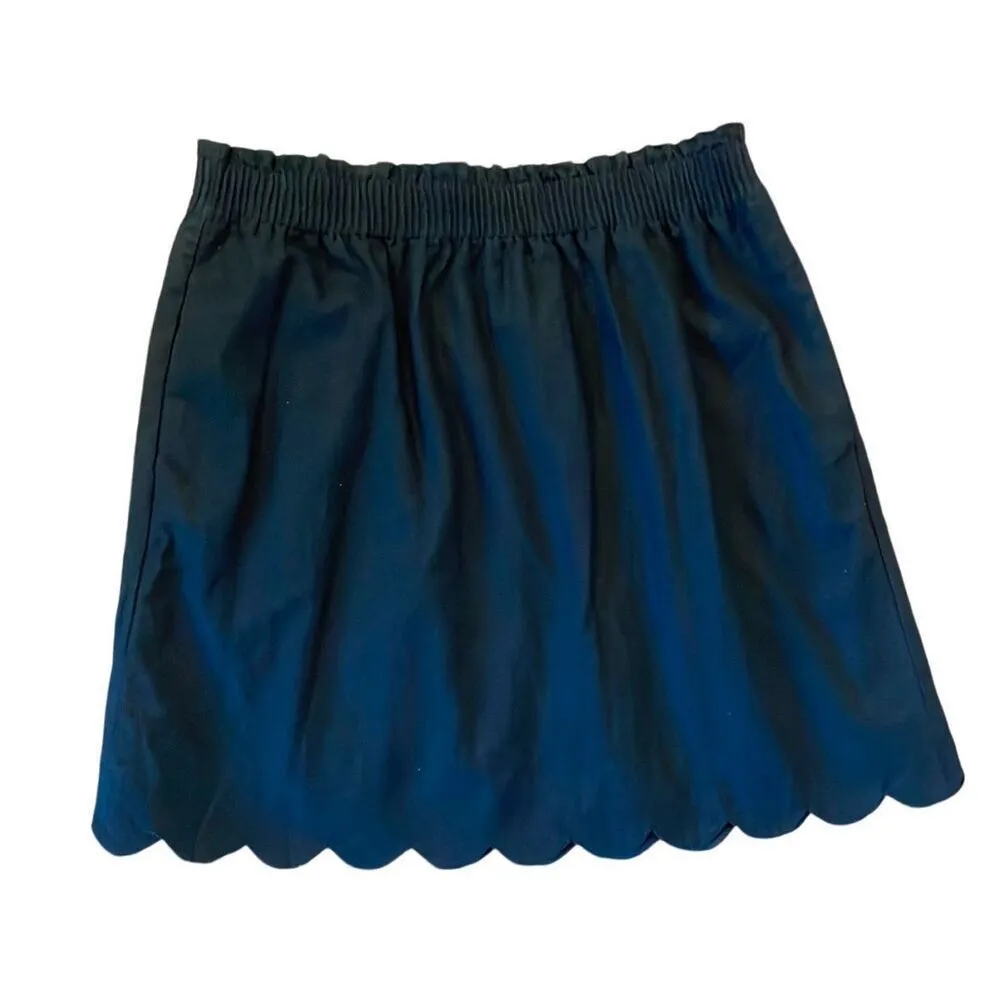 J.Crew black linen blend scallop trim skirt size 10 Black - Image 4