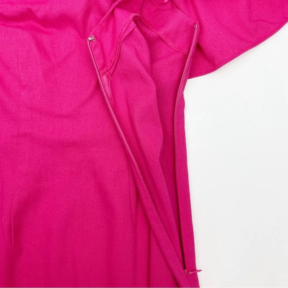 Pomander Place X Tuckernuck Florencia One Shoulder Ruffle Midi Dress Fuchsia Pink Size XS - Image 6