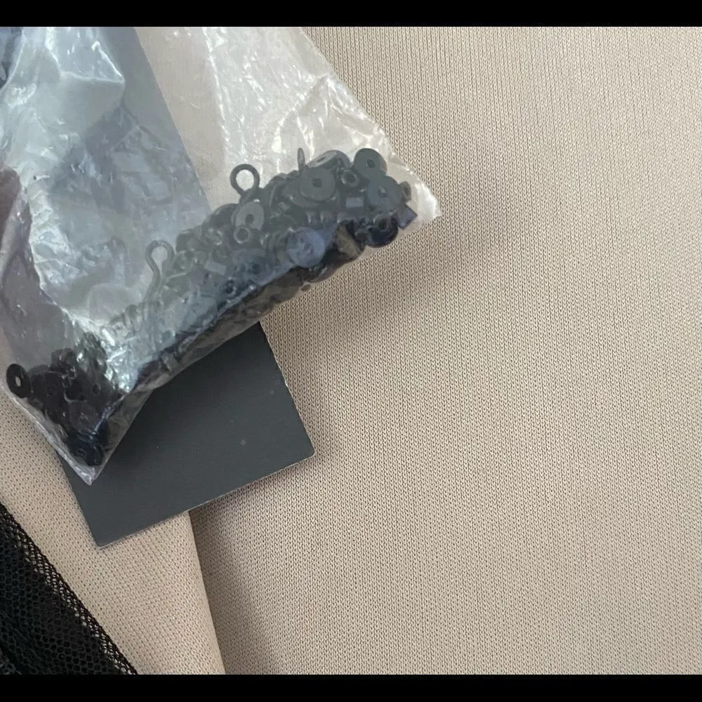 Adrianna Papell Black Beaded Bodice Mini Dress 6 - Image 7