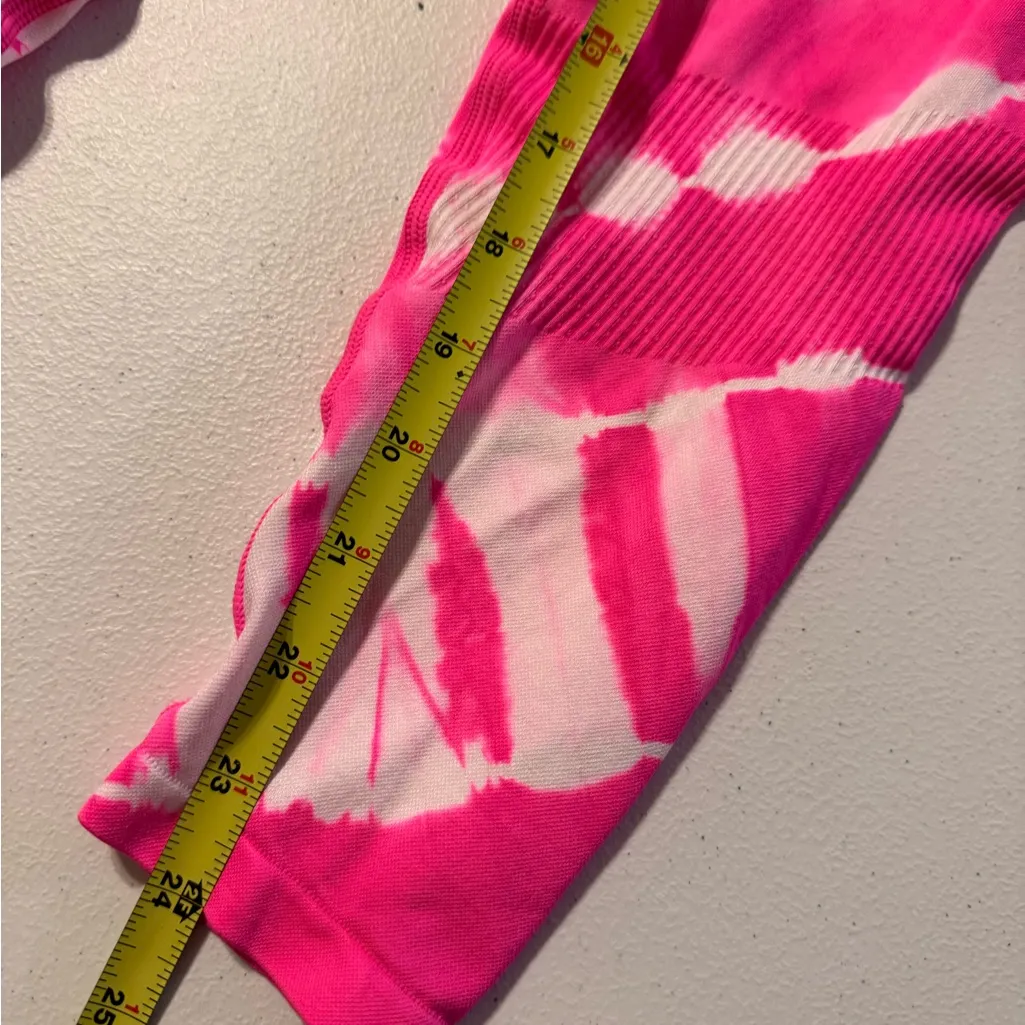 VS VICTORIAS SECRET PINK SEAMLESS WORKOUT PANT TIGHT LEGGING SWEAT TIE DYE Small - Image 4