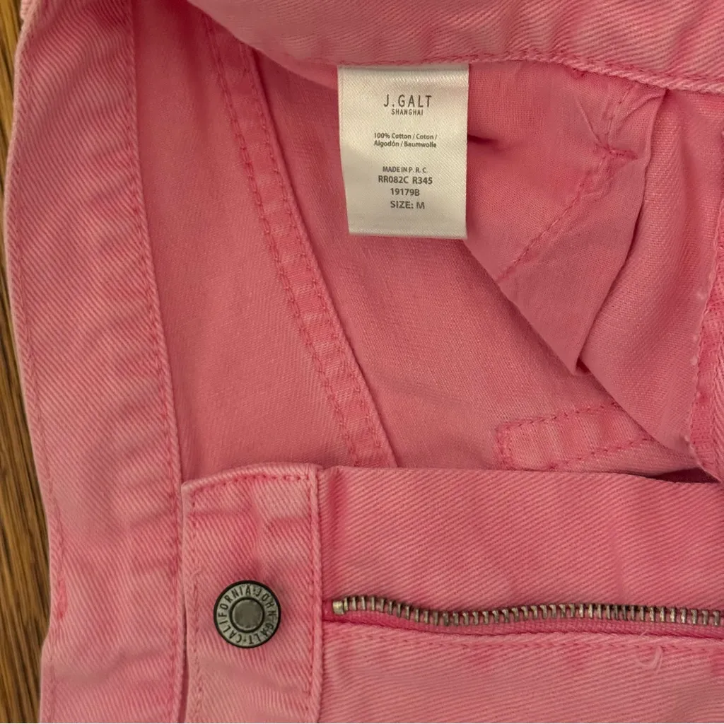 J Galt High Waist Pink Denim Shorts - Image 2
