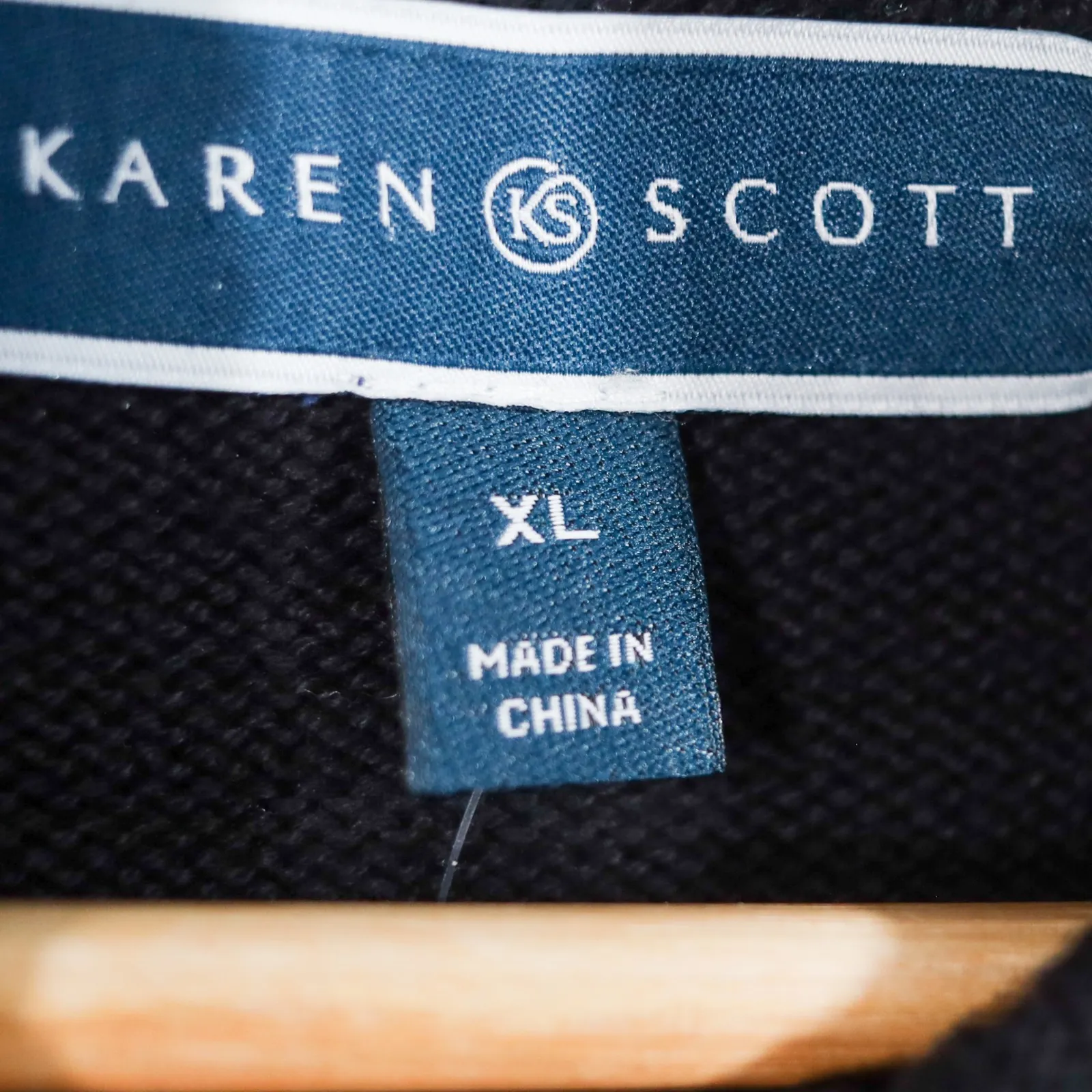 Karen Scott Womens XL Black Blue Colorblock Birdseye Turtleneck Sweater NWTAE39 - Image 4