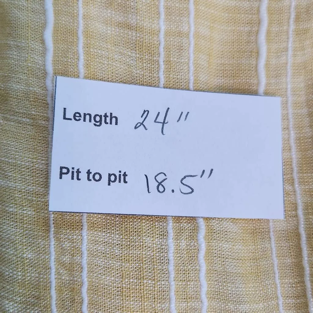 Altar'd State Yellow and Ivory Striped Sleeveless Babydoll Top NWT Size Medium - Image 12