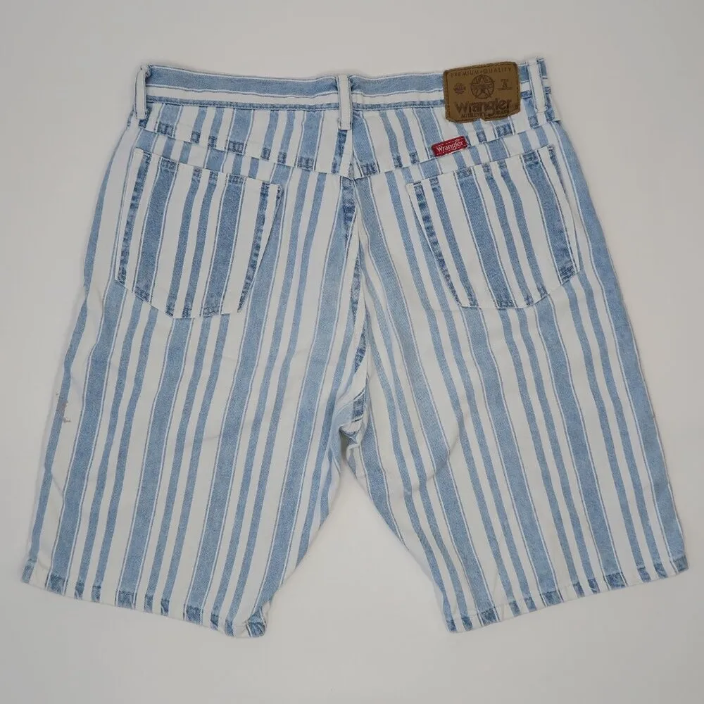 Vintage 80s Wrangler Striped Denim Shorts - Image 4