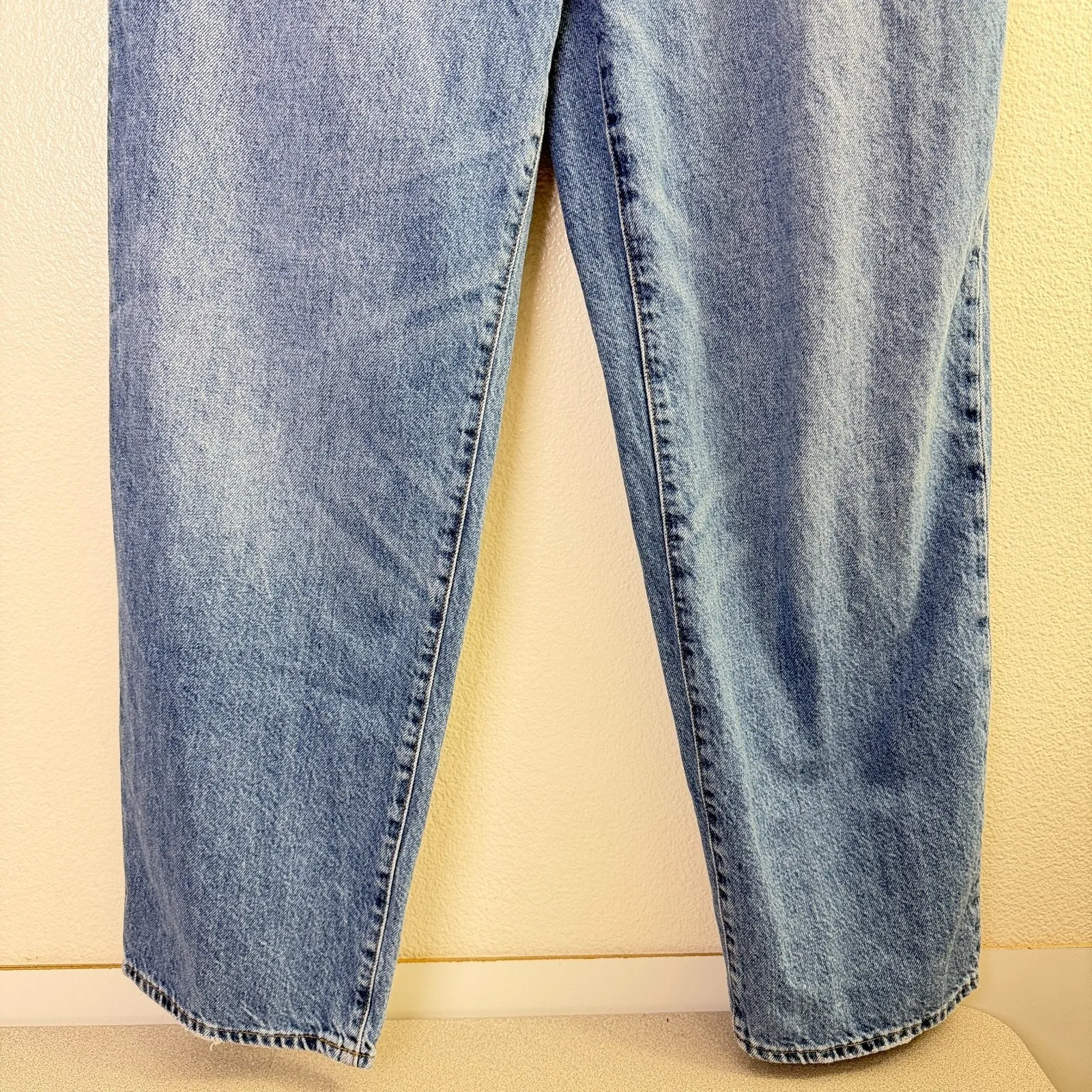 Madewell Curvy Baggy Straight Jeans 31 Blue Denim Relaxed Loose Cotton 32x29.5" - Image 3