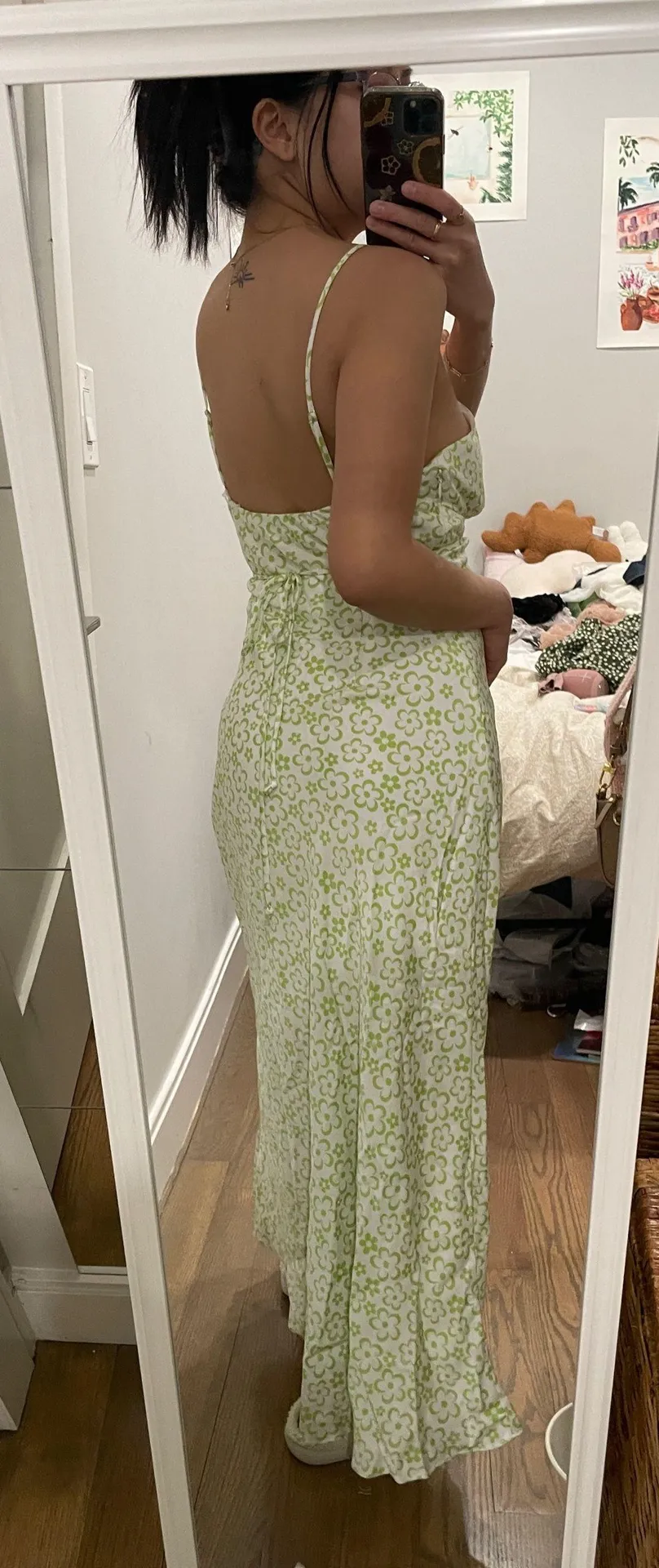 Green floral maxi dress - Image 3