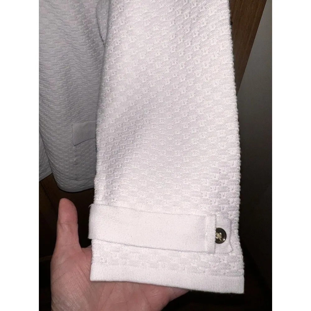 Jones New York NEW 1X Plus Sweater White Knit Cotton Gold Buttons‎ Retail $129 - Image 3