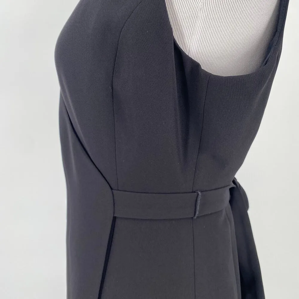 Bloomingdale’s Black Wrap Sleeveless Sheath Dress Size 8P Petite - Image 4