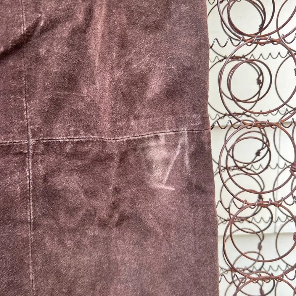 90s Wilsons Leather Maxima Brown Harry Potter Dark Academia Trench Coat LARGE - Image 4