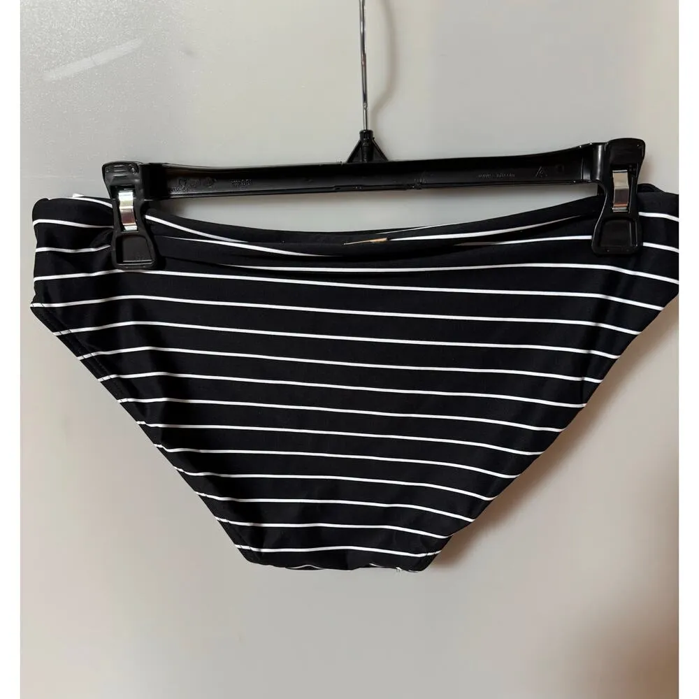 Sea Level Stripe Mid Rise Bikini Bottoms (New) Black Size 8 - Image 7