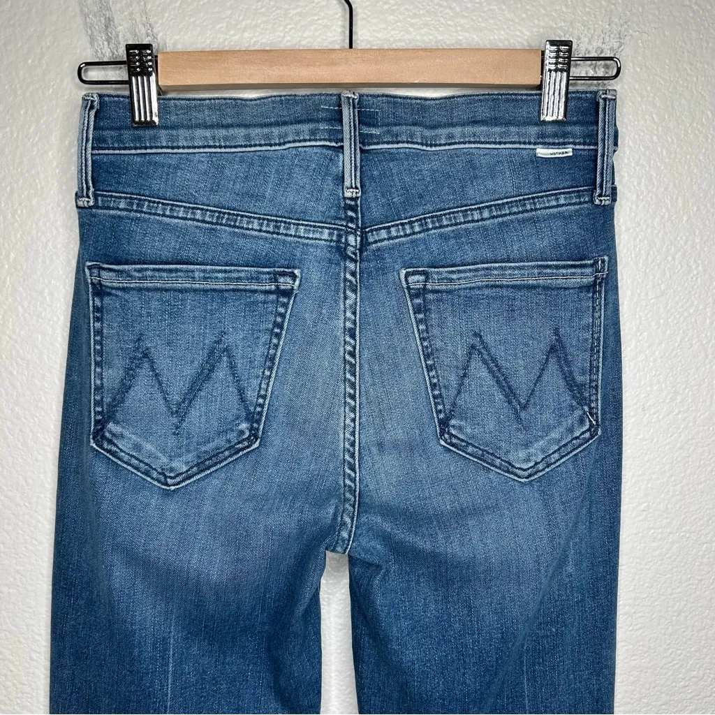 Mother Mid Rise Dazzler Ankle Fray jeans We The Animals 26 Blue - Image 11