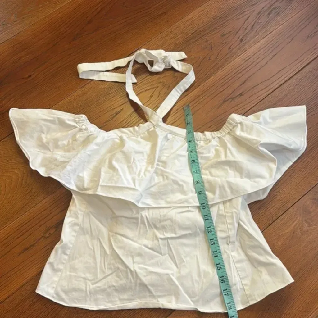 Rebecca Taylor White tie ruffled blouse size 2 - Image 4