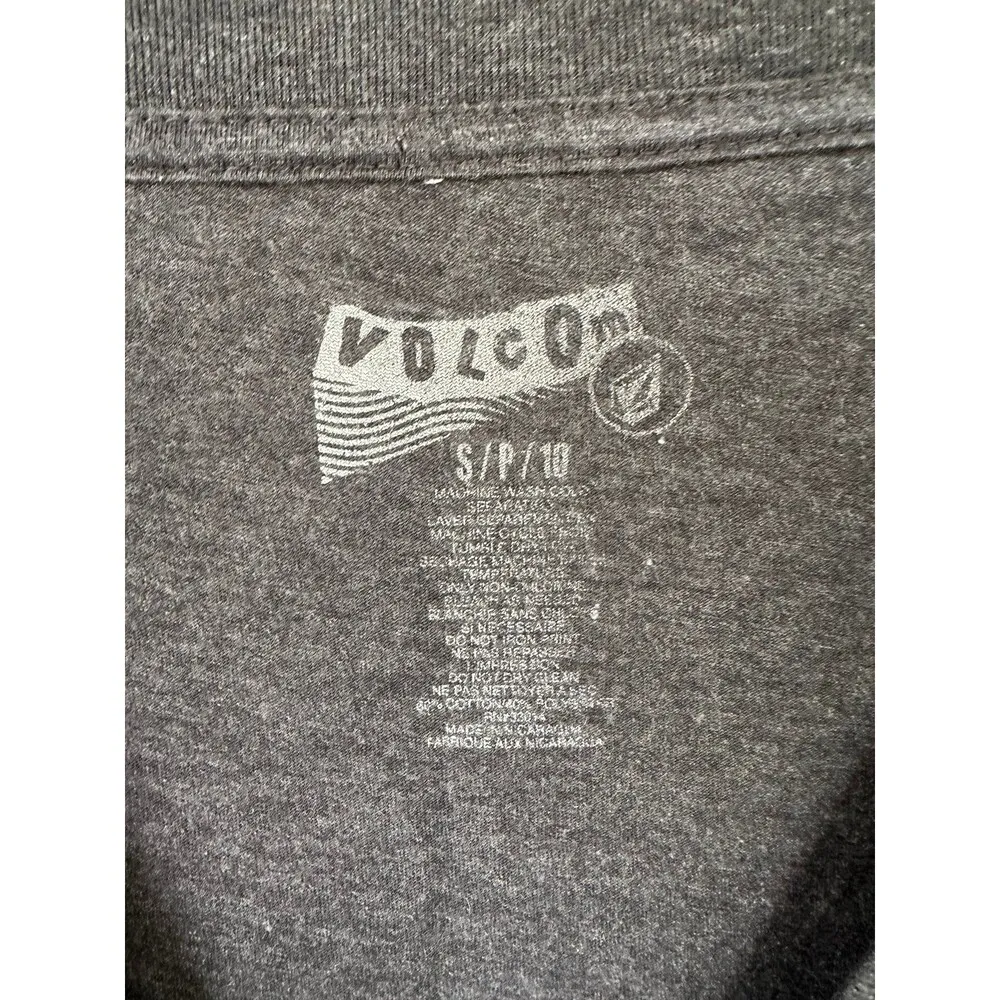 Volcom Women's The Only Constant Is Change Dark Heathered Gray V-Neck T-Shirt S - Image 4