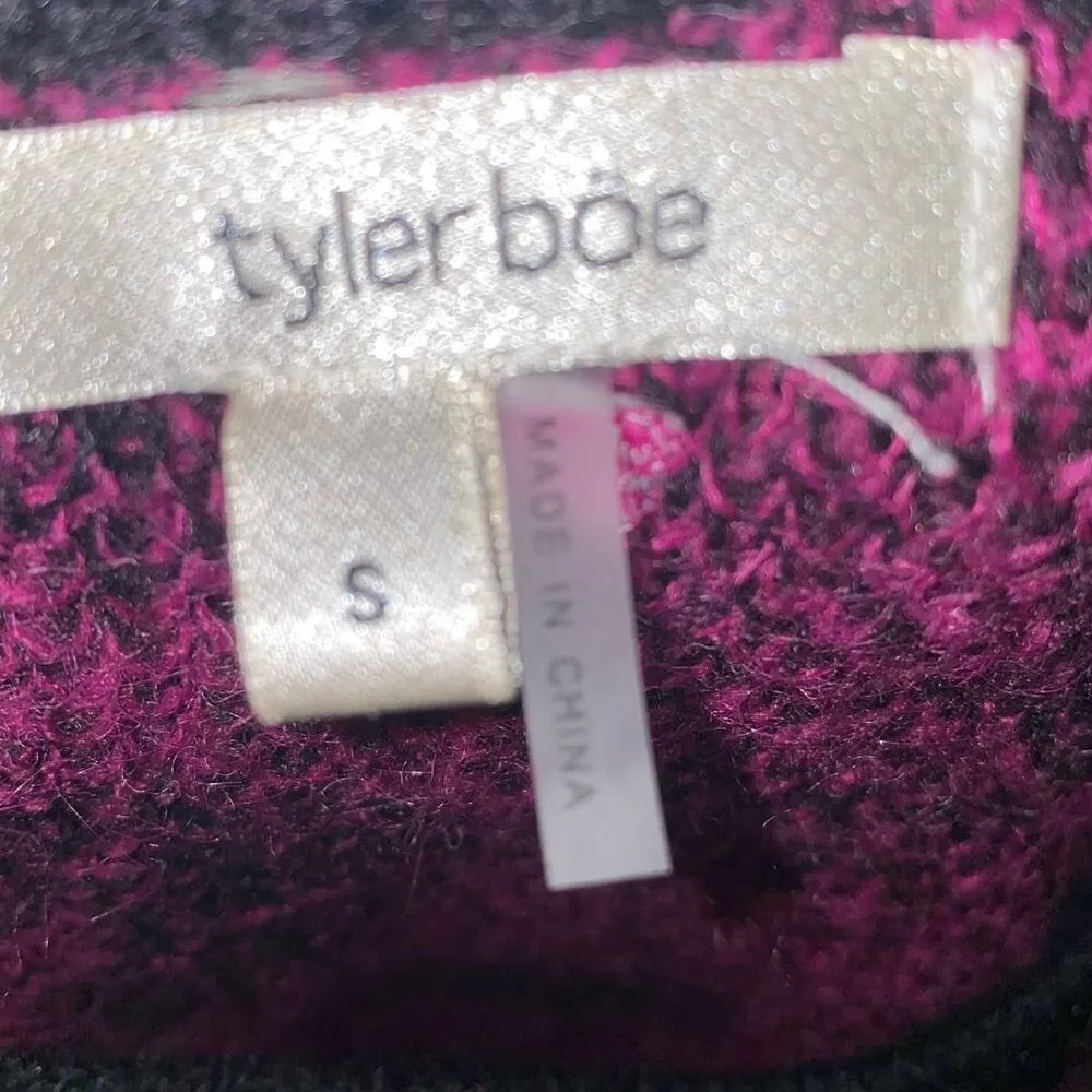 Tyler Boe Wool Mohair Knit Pink Black Animal Print Crewneck Sweater Size S - Image 6