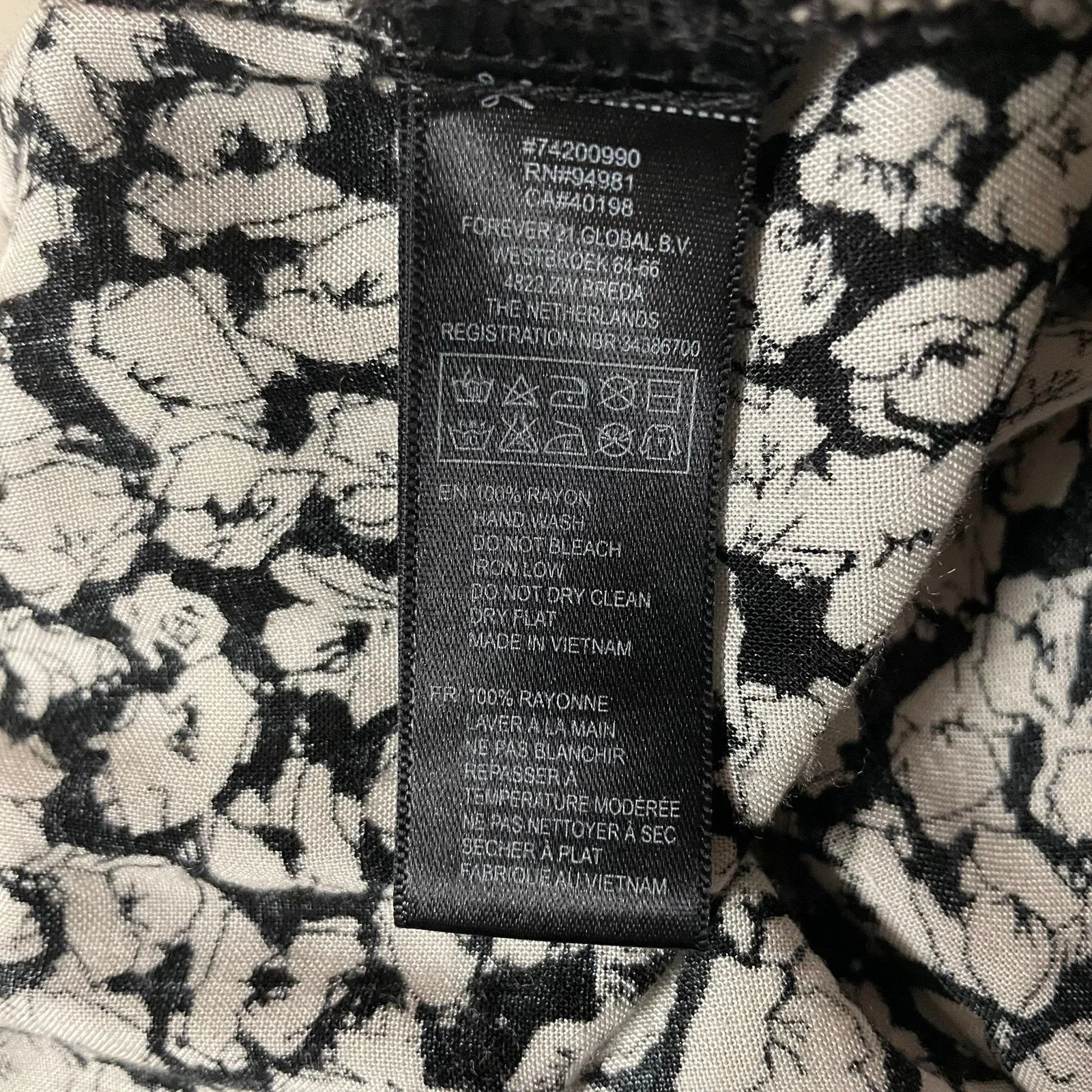 Forever 21 Black & Cream Floral Print Strapless Jumpsuit Size M GUC - Image 11