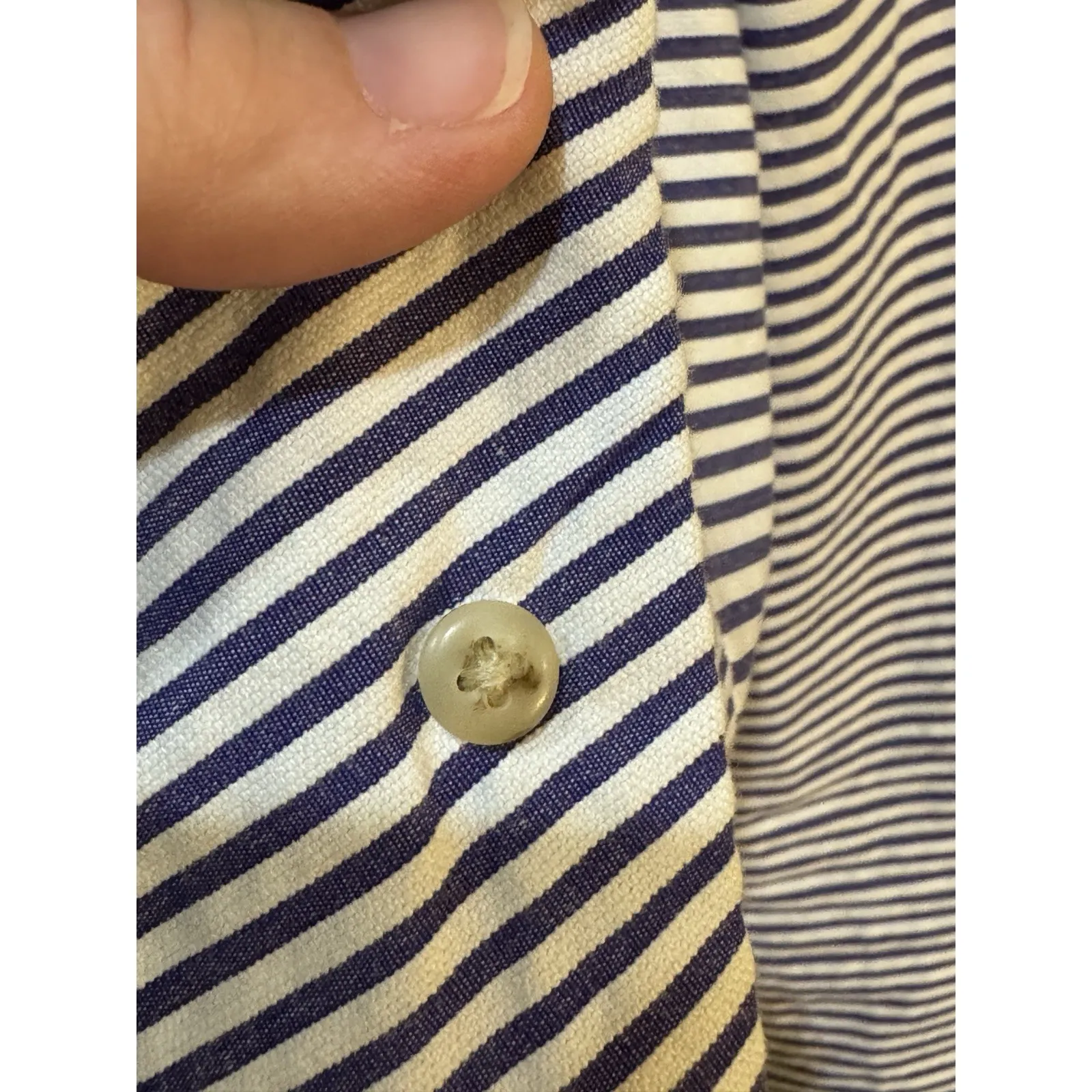 J.Crew Blue & White‎ Women's Seersucker Striped Cotton Blazer Size 6 - Image 12