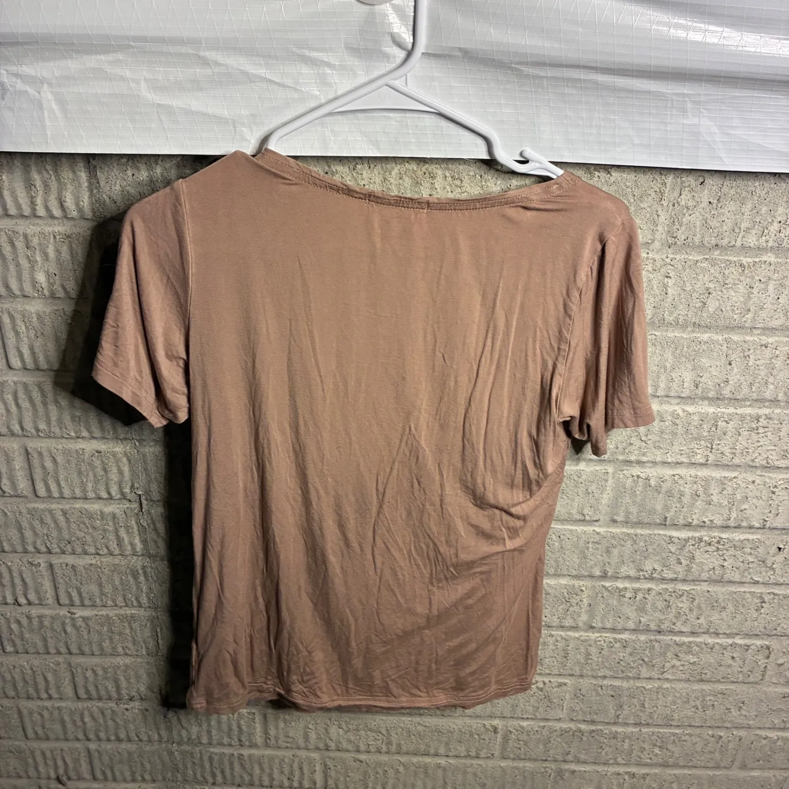 Smallshow‎ Women's Taupe Short Sleeve Nursing Top Layered Casual Tee Brown Size undefined - Image 3