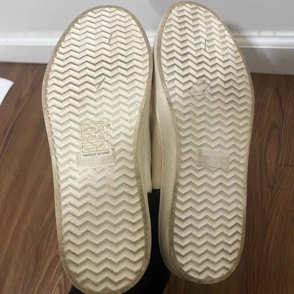 Free People White Calf Hair Varsity Slip On Sneakers Size 38 EU - Image 6