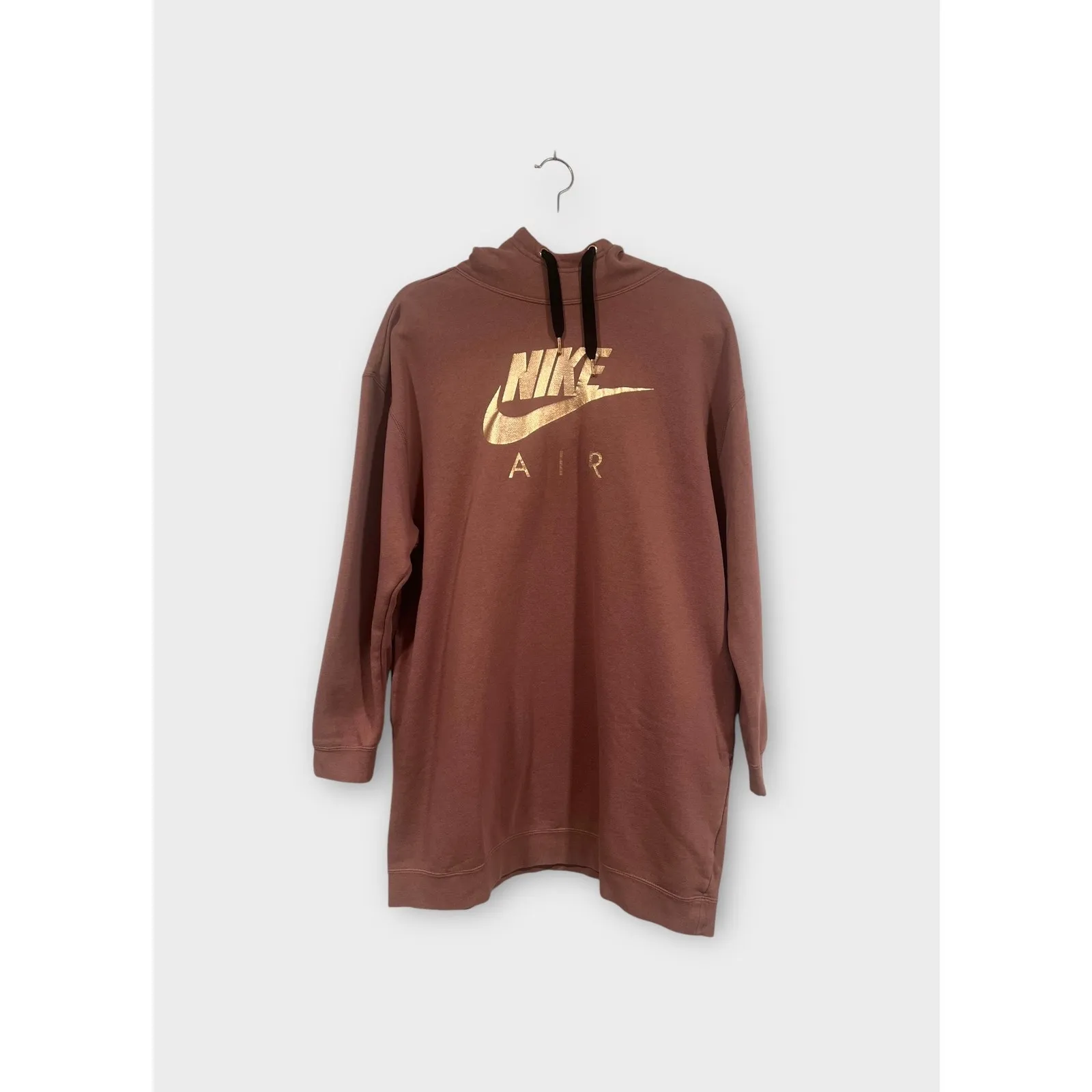 Women’s Nike Air Hoodie Sweater Dress mauve Rose Gold S - Image 4