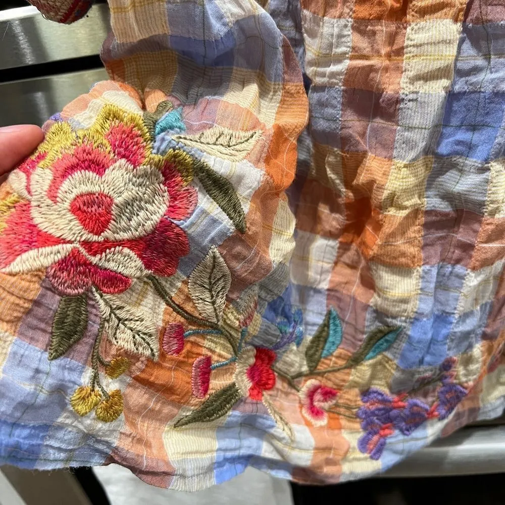 Johnny Was Workshop Petunia Square Neck Park Blouse Boho Chic W18823 - Image 4