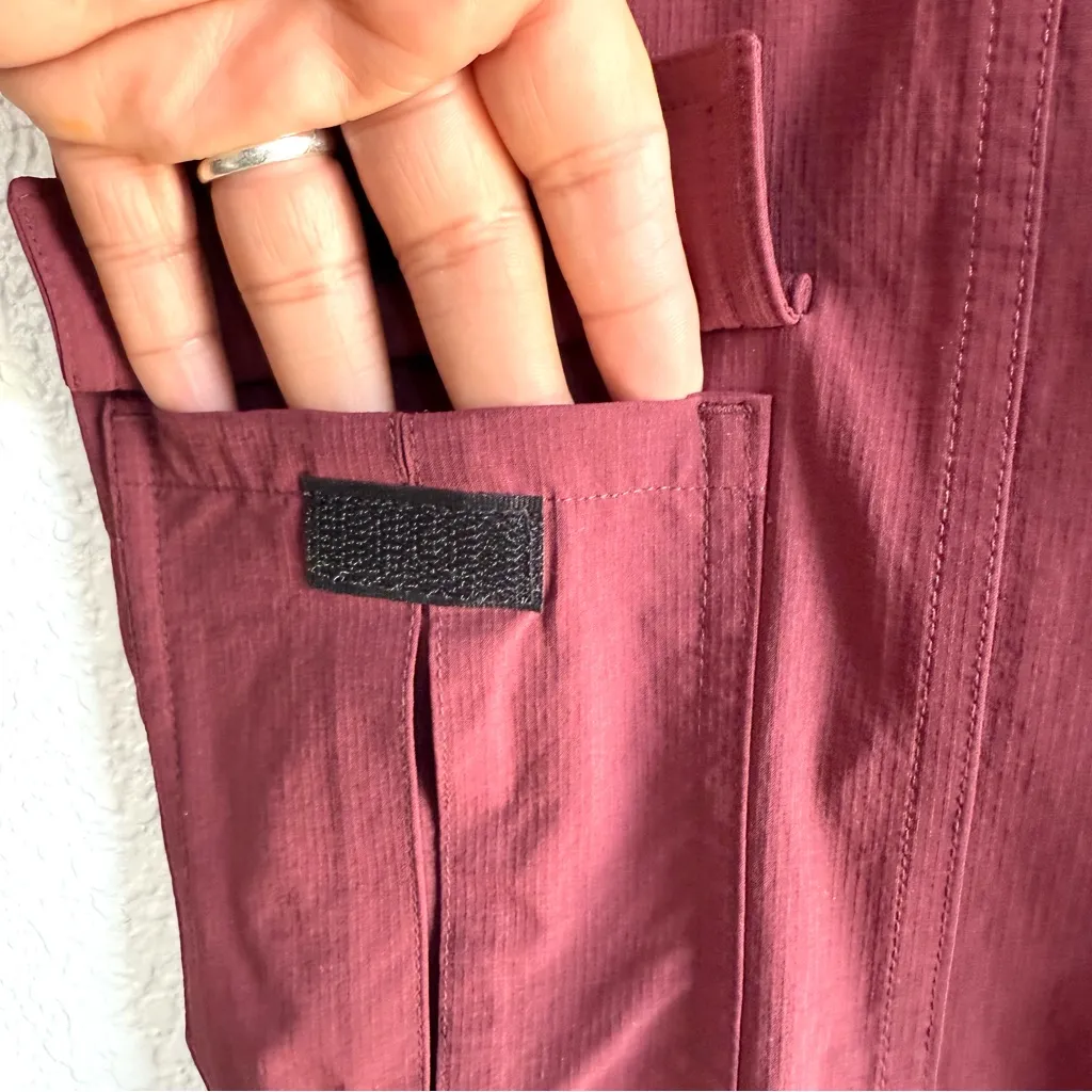NWT Free People Movement Womens Pants Cascade Flares Burgundy Cargo Size Medium Red - Image 9