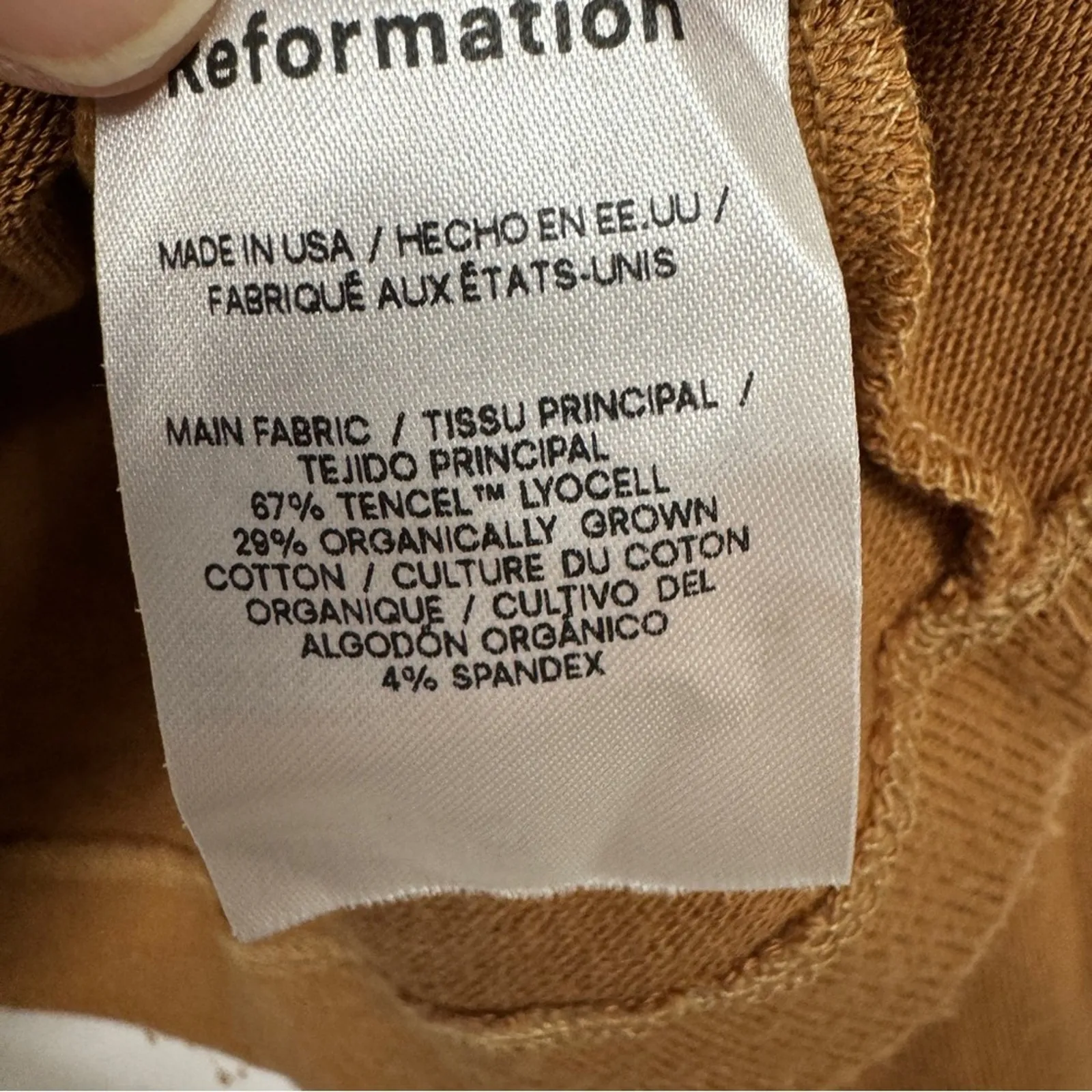 Reformation Brown Organic Cotton Blend V Neck Sweater Women S Bell Sleeve Luxury - Image 6