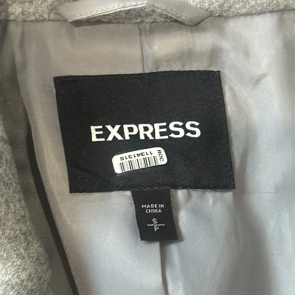 Women's Gray Double-Breasted Coat express small - Image 4