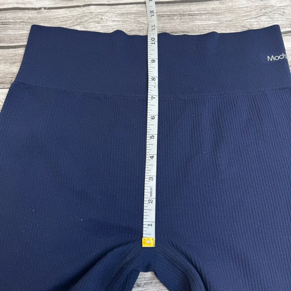 Modstreets Women's Ribbed Spandex Shorts Dark Navy Blue M Med Medium Stretchy - Image 9