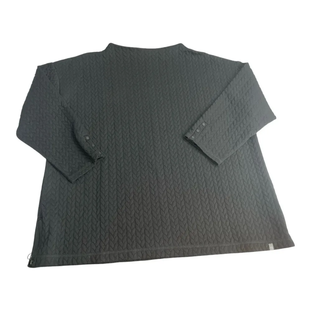 Talbots Black Quilted Double Cloth Mock Neck Sweater 3X, Warm, Fall, Winter - Image 4