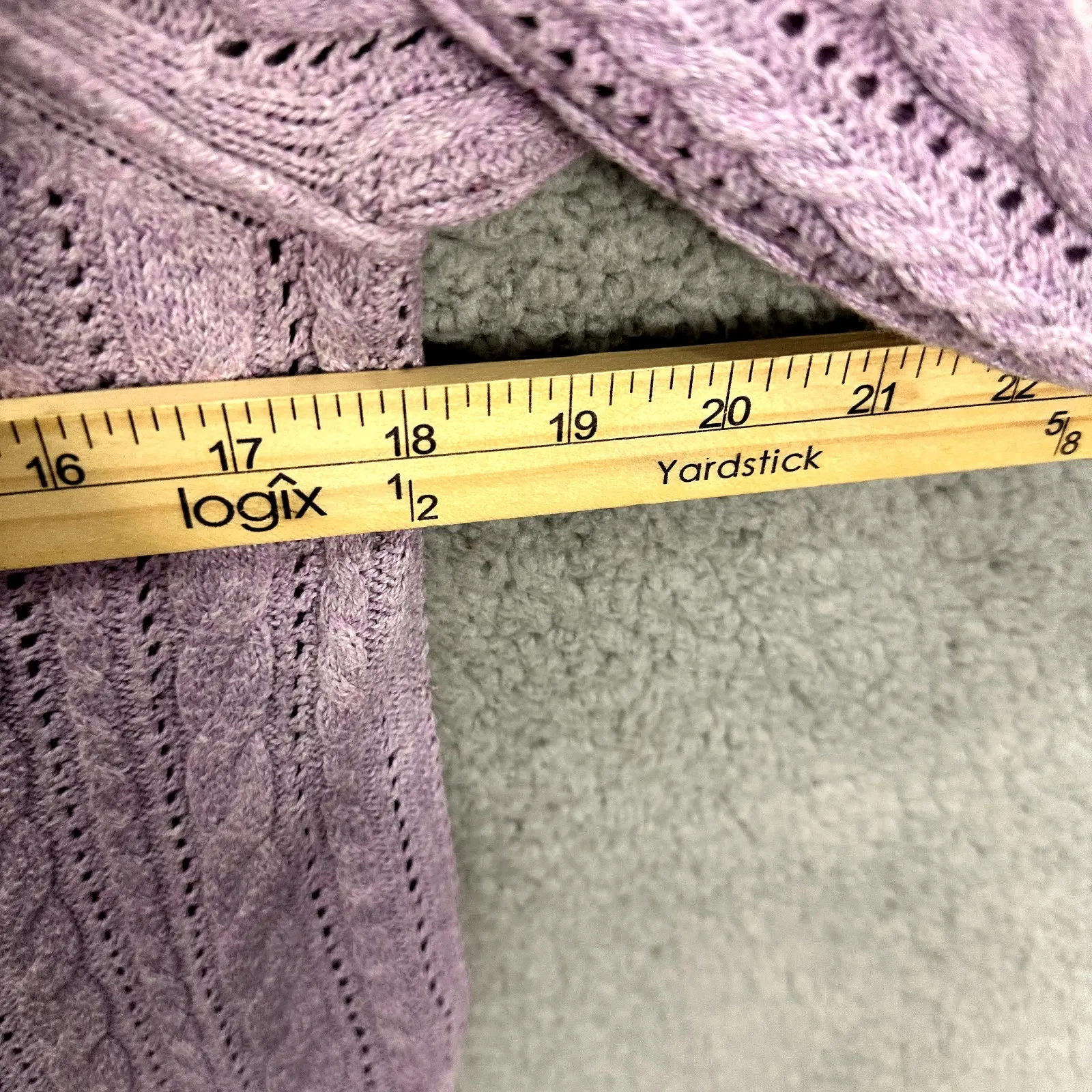 American Eagle Sweater Women S Lavender‎ Knit Soft Cozy Vintage Y2K Preppy - Image 6