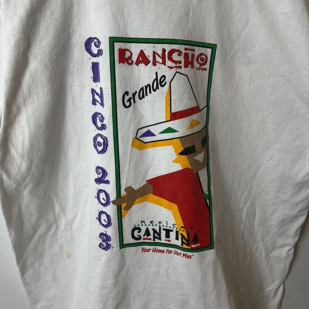 2003 Mexican Cantina T Shirt Vintage Y2K Medium M White Graphic Tee - Image 7