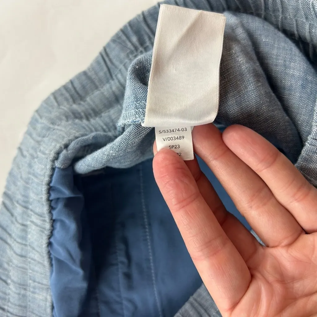 Athleta Blue Chambray Linen Cabo Wide Leg Pant 8 - Image 5