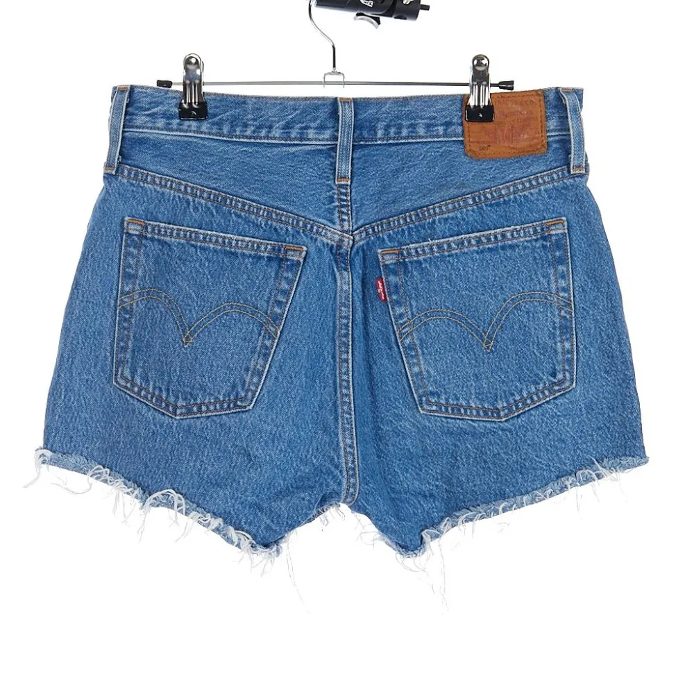 Levi's 501 Button Fly Distressed Cotton Shorts Size W29 - Image 3