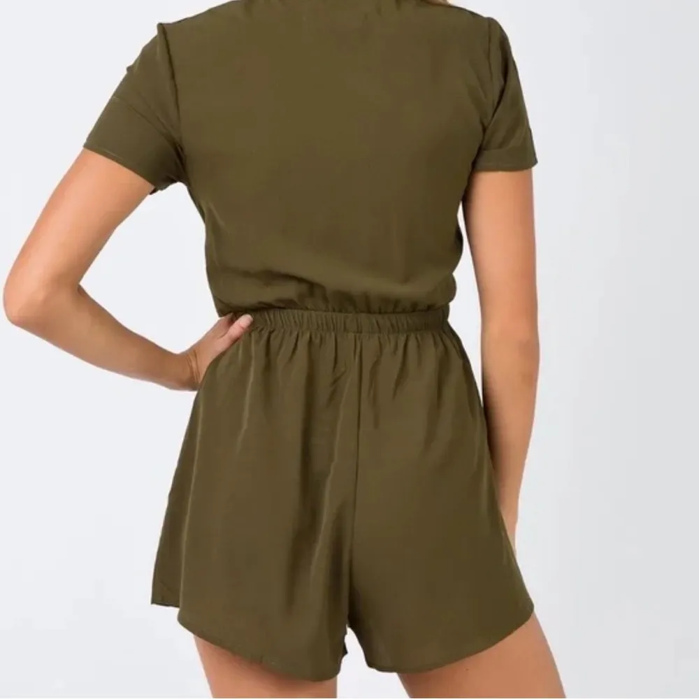 Pure Rhythm Playsuit Romper in Khaki Green Size US 6 - Image 2