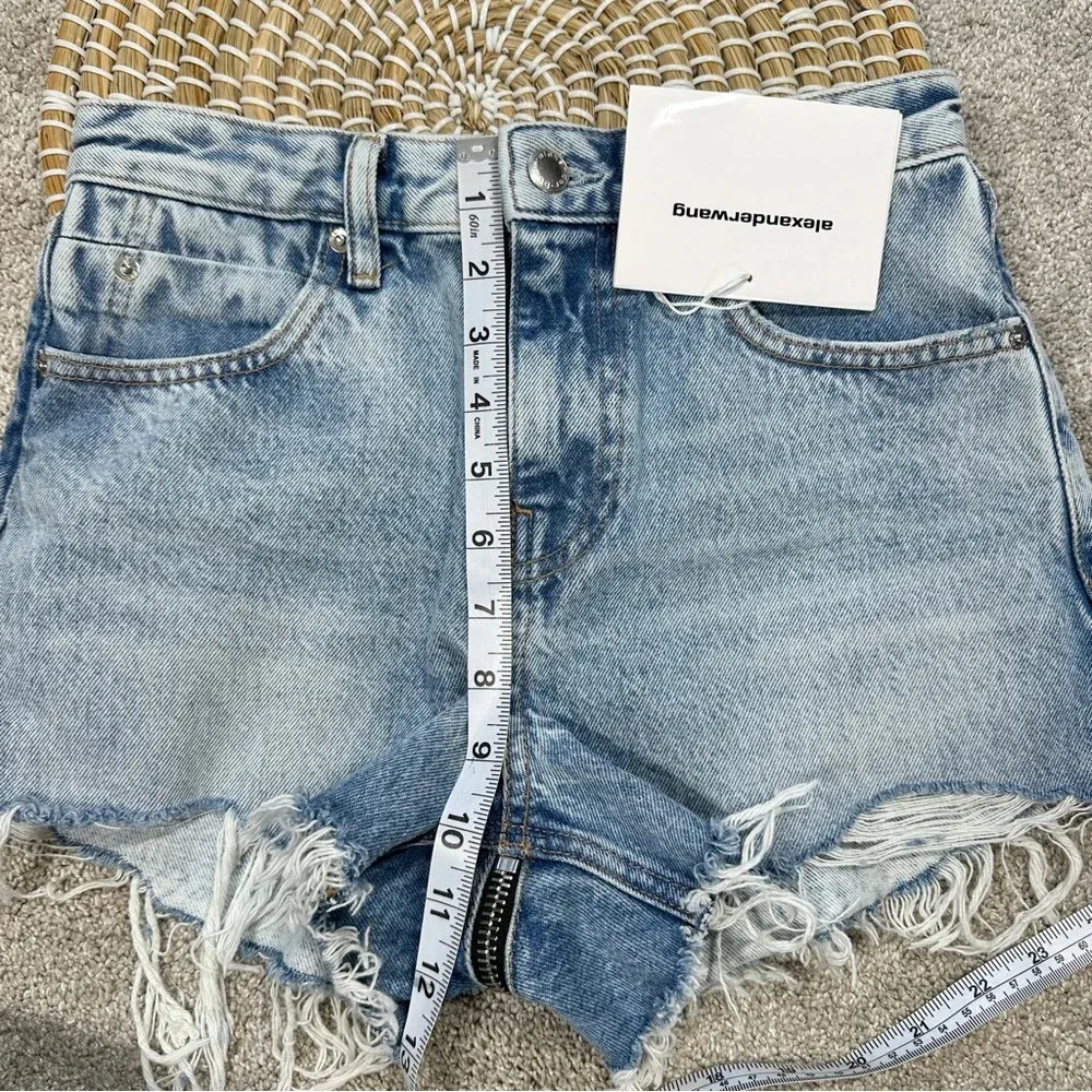 NWT Alexander Wang Bite Zip High Rise Jean Shorts Cut Off in Pebble Bleach 25 - Image 15