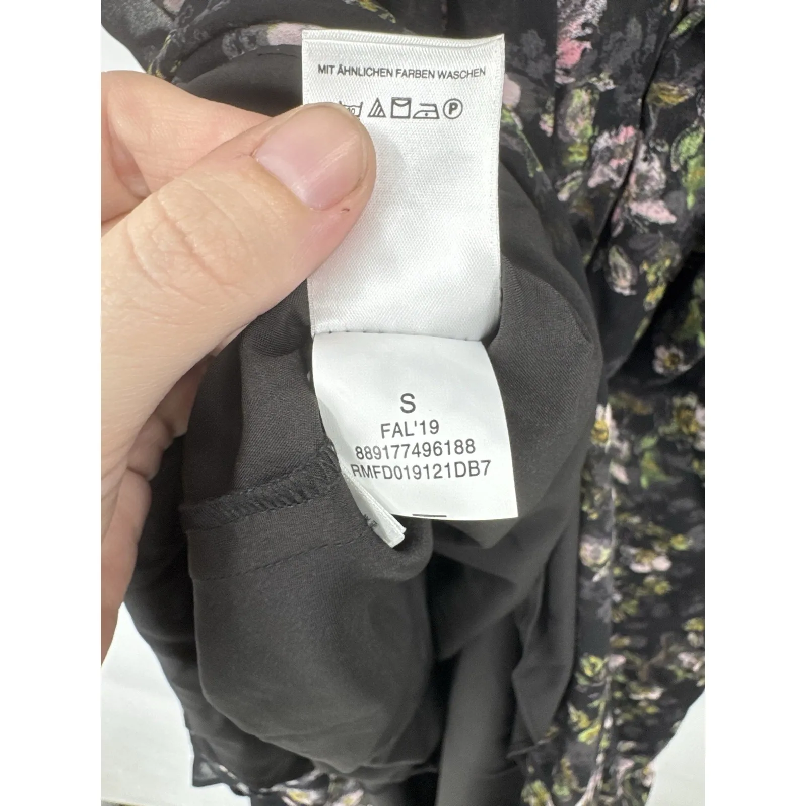 Rachel Roy Collection Black Combo Floral Midi Dress Women Small Dark Romance - Image 6