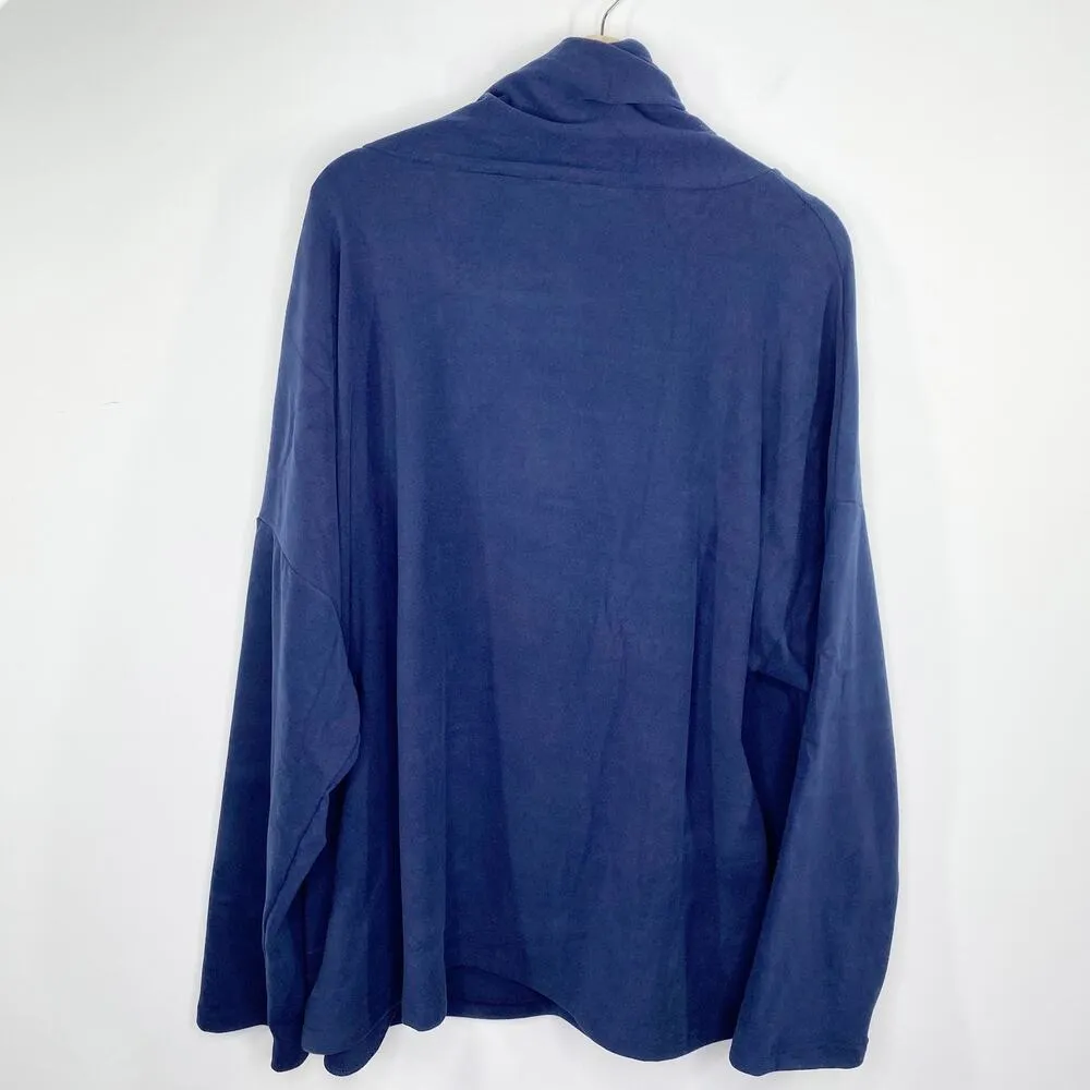 Doublju Womens Sweatshirt Size 3X NWT Navy Blue Cowl Neck Oversized Lounge Comfy - Image 2