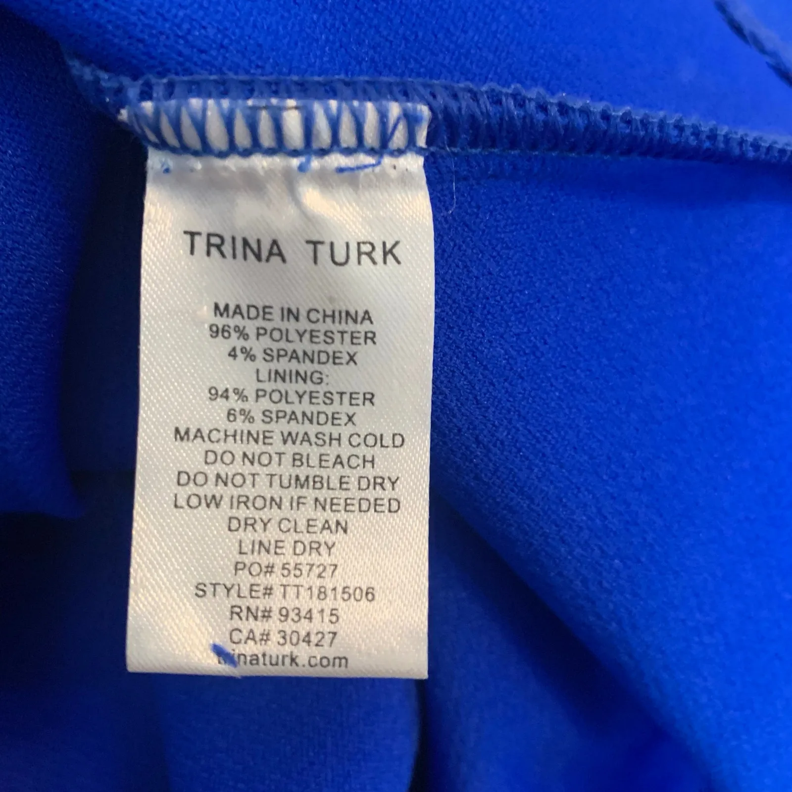Trina Trina Turk Royal Blue Cold Shoulder Mini Sheath Dress Sz 2 - Image 5