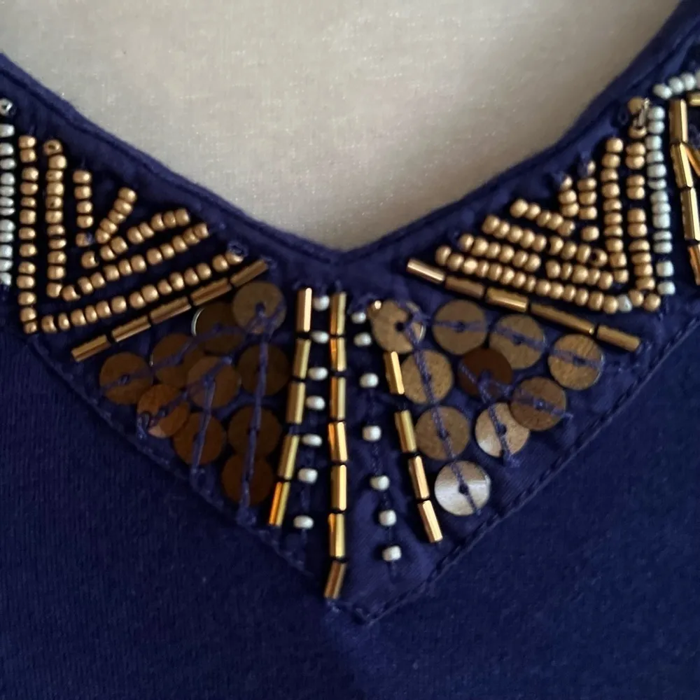 Charter Club Dress Beaded Knit Purple XL Sleeveless V-neck Cocktail Party Garden - Image 16