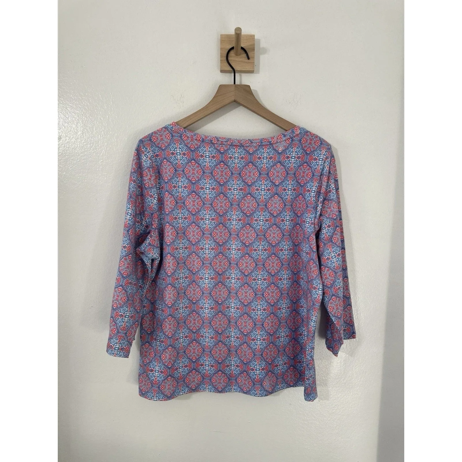 Talbots Women’s Multicolor Medallion Print Scoop Neck Boho XLp - Image 3