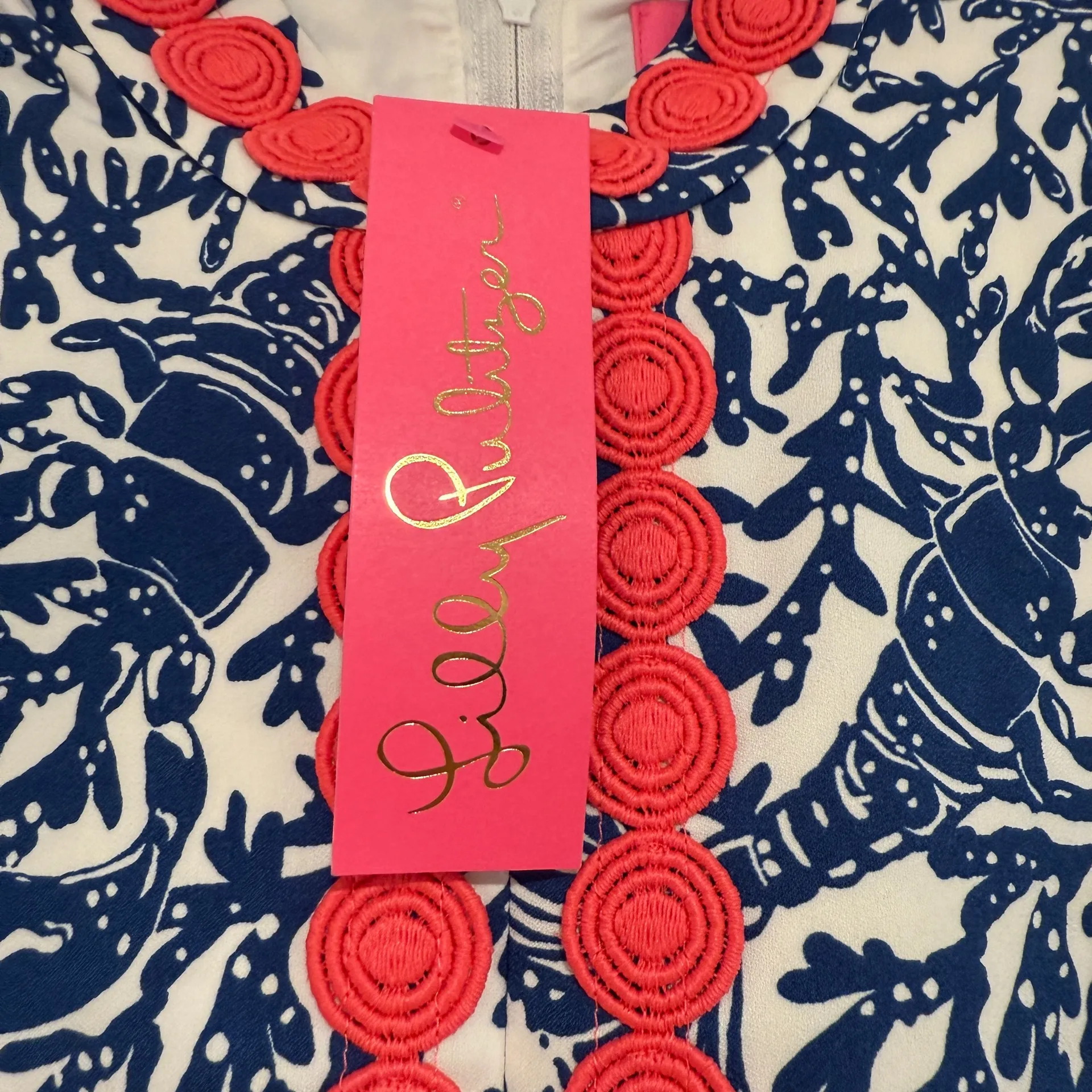 Lilly Pulitzer Jonna Shift Romper Krillin It Oyster Bay Navy Size 00 NWT - Image 15