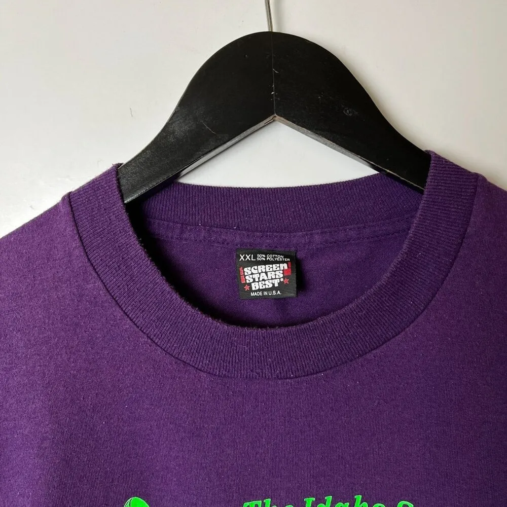 1992 Vintage 90s The Idaho Statesman T Shirt Purple 2XL XXL Single Stitch USA Size undefined - Image 8