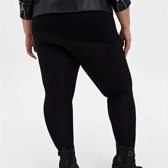 TORRID PREMIUM LEGGING - SLASHED LEOPARD UNDERLAY‎ BLACK WOMENS SIZE 1 1X… - Image 2