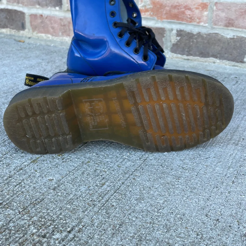 Dr.Martens blue boots Docs combat Ladies size 6 Youth Unisex Goth Punk Funky - Image 6